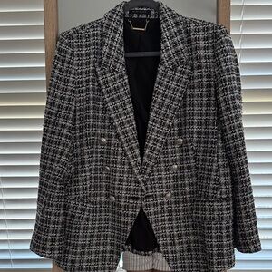 Elie Tahari Black and White Tweed Blazer